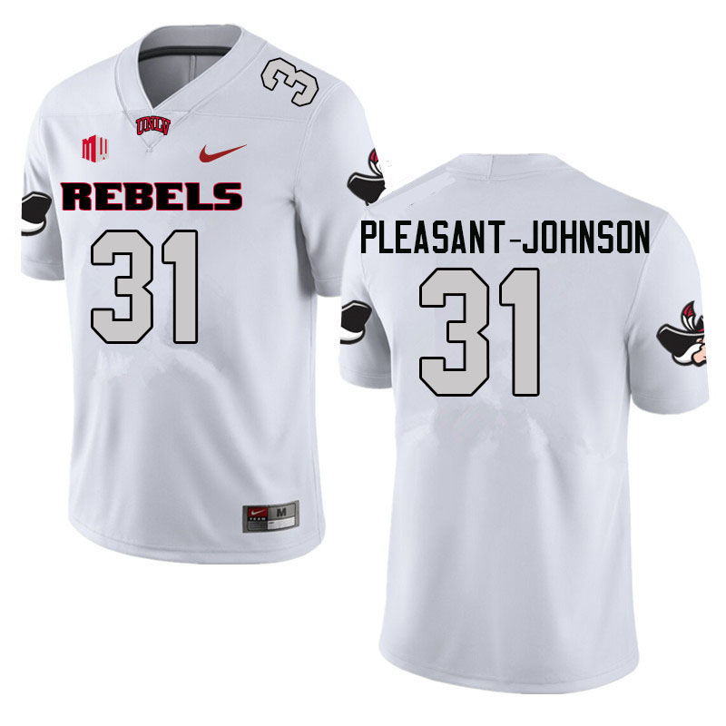 Men #31 Lacarea Pleasant-Johnson UNLV Rebels College Football Jerseys Sale-White - Click Image to Close